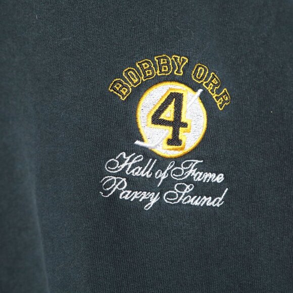 Vintage GILDAN Bobby Orr Hall of Fame Sweatshirt Hockey Green Teal Unisex XL - Picture 8 of 12